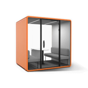 Office pod orange color 4 person