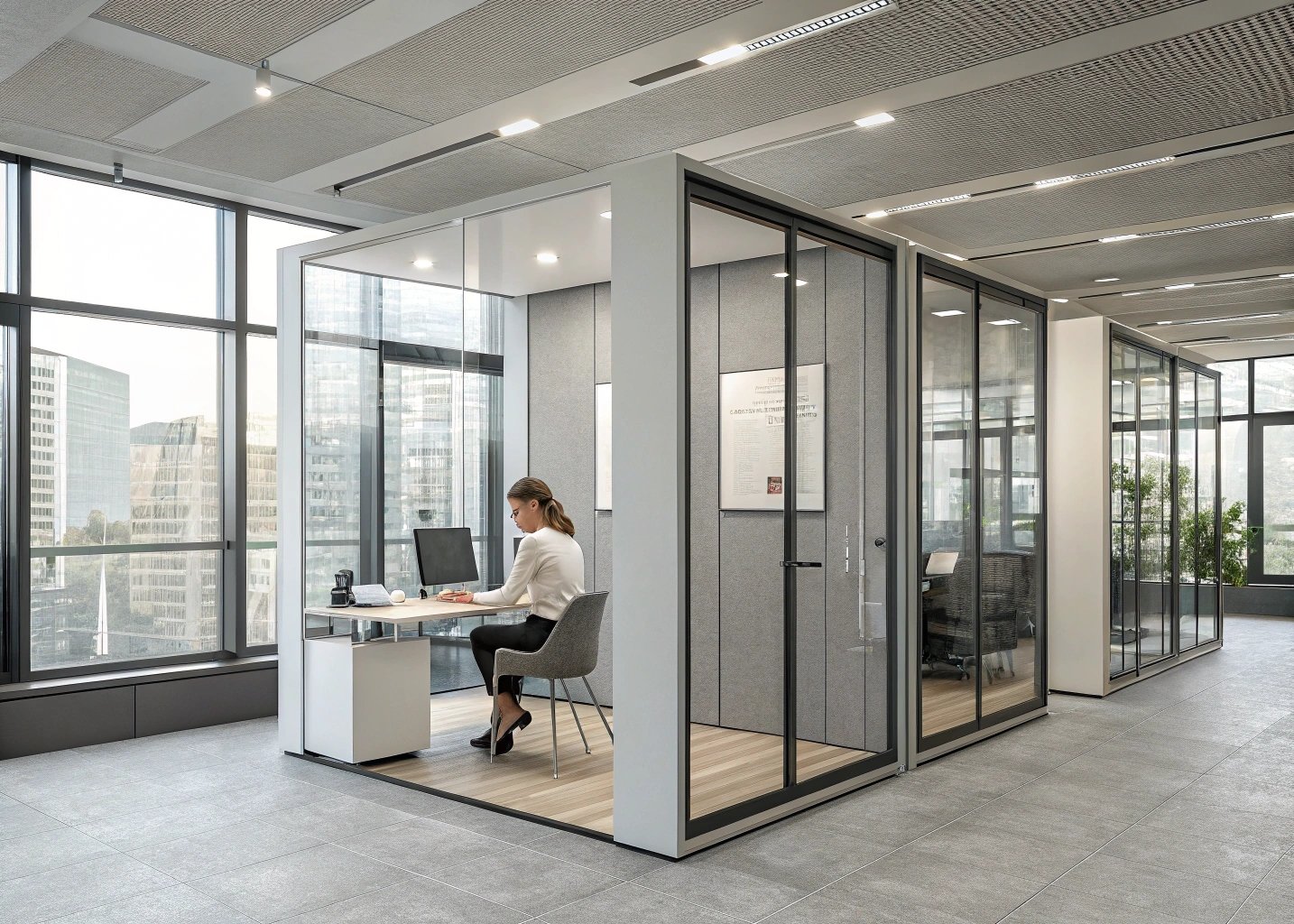 SOundproof office pod in a modern office